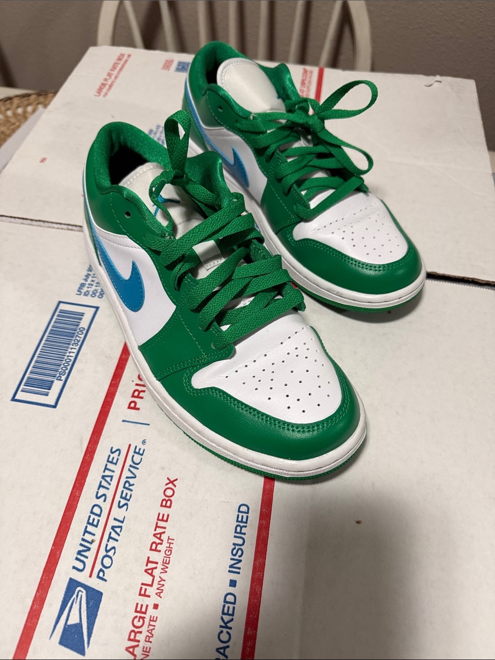 Jordan Low Top Sneakers in Green, White & Blue
